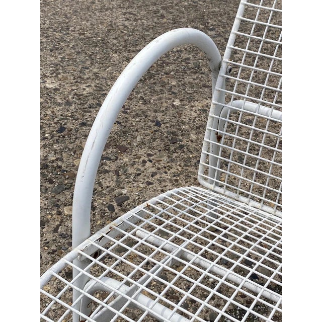 Vintage Mid Century Modern Reclining Wrought Iron Sculptural Patio Lounge Chair For Sale - Image 9 of 11