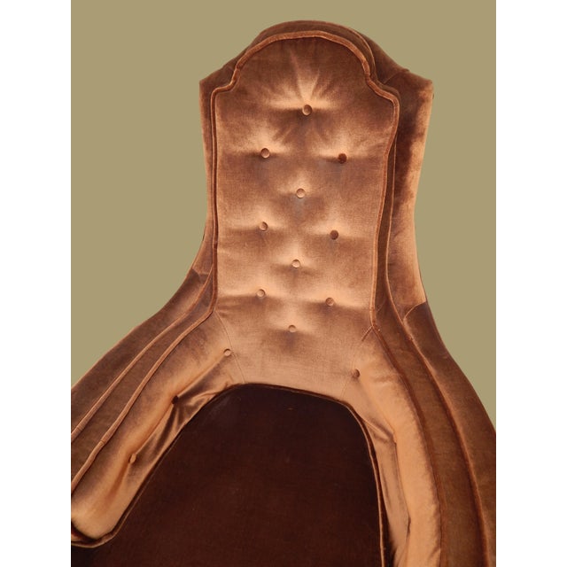 Hollywood Regency 1970's Kingsley Furniture Velvet Armchair For Sale - Image 3 of 8