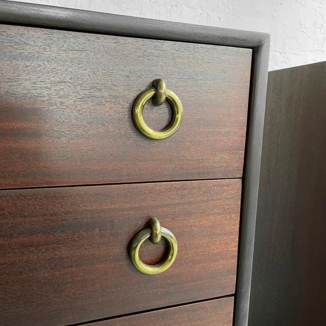 Pair of Mid 20th Century Hollywood Regency Mahogany Dressers For Sale - Image 11 of 12