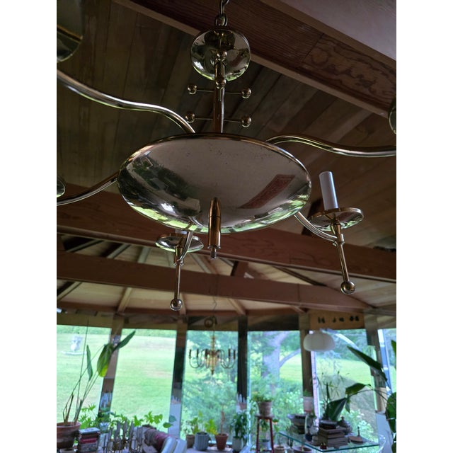 1960s Vintage Mid Century Modern Italian Stylized Chandelier For Sale - Image 5 of 9