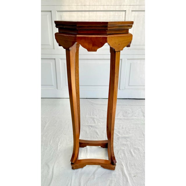 Maitland-Smith Octagonal Ming-Inspired Wood and Faux Marble Pedestal Stand For Sale In Los Angeles - Image 6 of 11