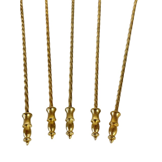 Mid-Century Modern Vintage Gold Plated Twist Cocktail Iced Tea Spoons- Set of 6 For Sale - Image 3 of 8