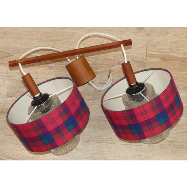 Wow! beautiful 60s ceiling lamp noble classic scandinavian design with naughty colored sixties note :) classic teak /...