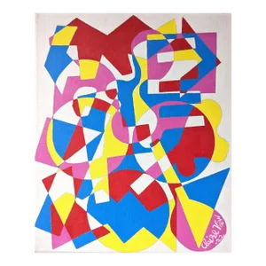 Contemporary Abstract "After the Bang", Small Abstract Oil Painting, 2020