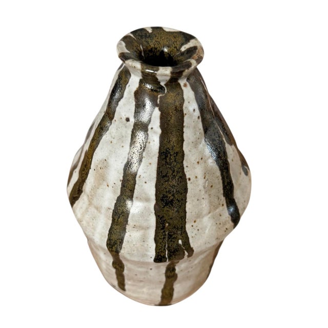 Tan Mid 20th Century Studio Pottery Vase For Sale - Image 8 of 10