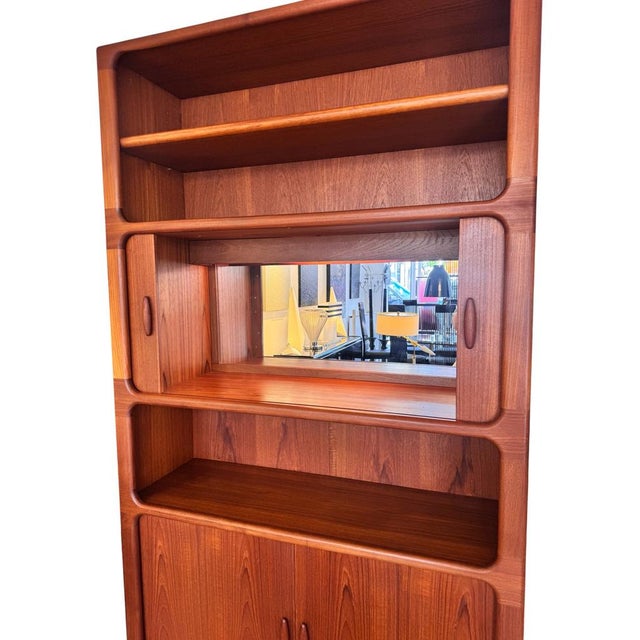 Mid-Century Modern Mid-Century Modern Danish Teak Cabinet with Tambour Doors from Dyrlund, 1974 For Sale - Image 3 of 11