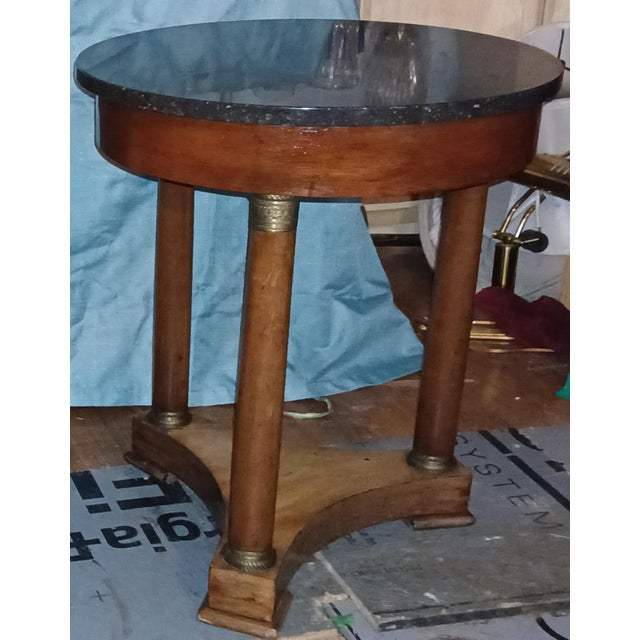 Antique French Empire Walnut and Marble Side or Gueridon Tables - A Pair For Sale - Image 10 of 11