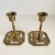 Chinoiserie Chinoiserie Brass Candlesticks Asian Character Vintage Brass Candle Holders a Pair For Sale - Image 3 of 13