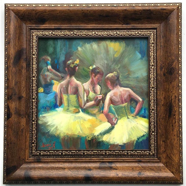 Framed Ballerinas Original Painting by Valeriya Serova Ballet Impressionist Figurative For Sale - Image 14 of 14