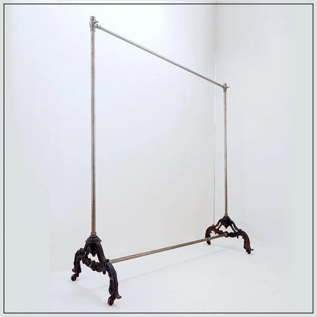 Antique English Clothes Rack - Late 19th Century Clothes Rack - Antique - Dressing Room Brass and polished steel wardrobe,...