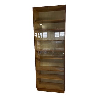 Vintage Bookcase with Original Glass, 1950s For Sale