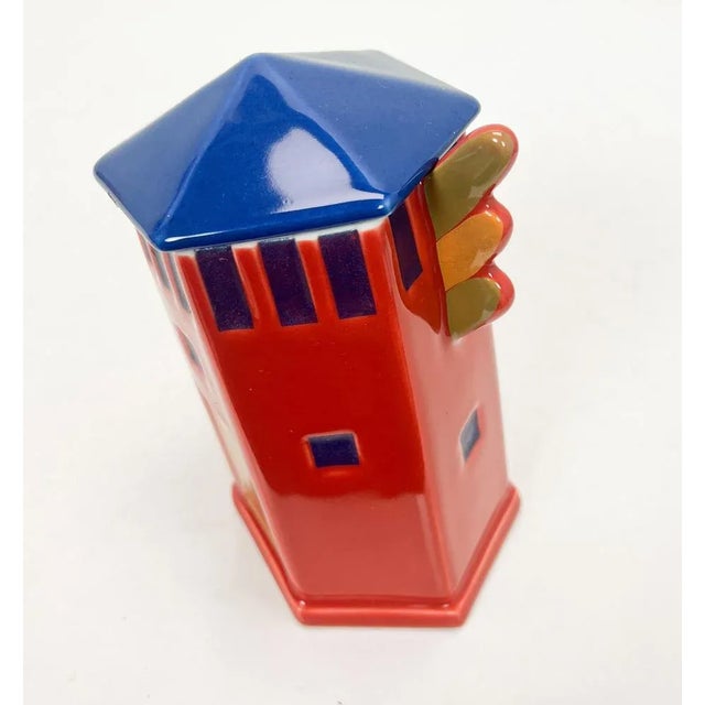 Blue Storage Jar by Heide Warlamis for Vienna Collection, 1980s For Sale - Image 8 of 13