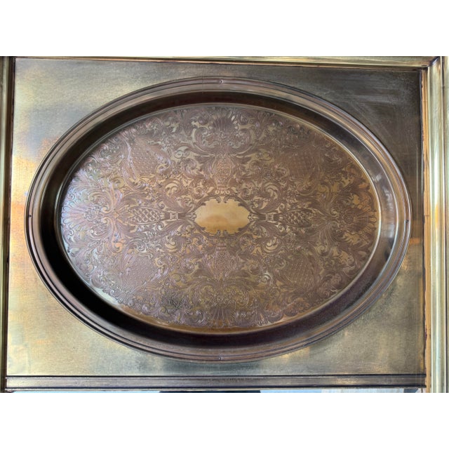 Brass 1970s Vintage Hollywood Regency Brass Wall Mirror by Mastercraft/Sold For Sale - Image 8 of 12