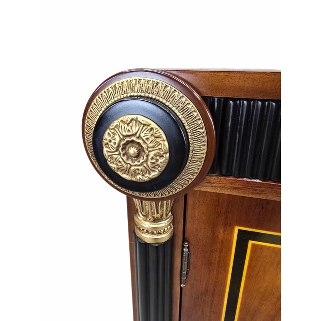 Late 20th Century Neoclassical Empire Revival Mahogany Bar Cabinet For Sale - Image 10 of 12