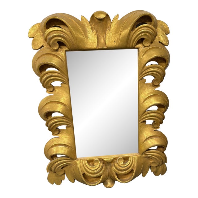 Late 20th Century Ornate Gold Leaf Carved Mirror For Sale