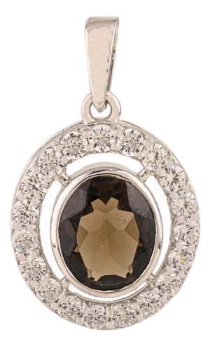 Modern 11.88 Carat Smoky Quartz Cluster Halo Pendant for Women - Caratandher