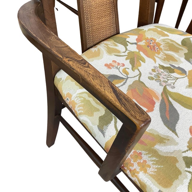 Mid 20th Century Set of 6 Sculptural Mid-Century Cane-Back Dining Chairs, Walnut For Sale - Image 5 of 18