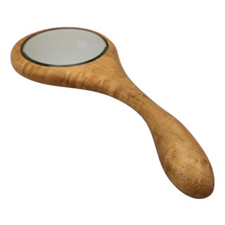 Late 20th Century Craft Studio Maple Hand Mirror For Sale