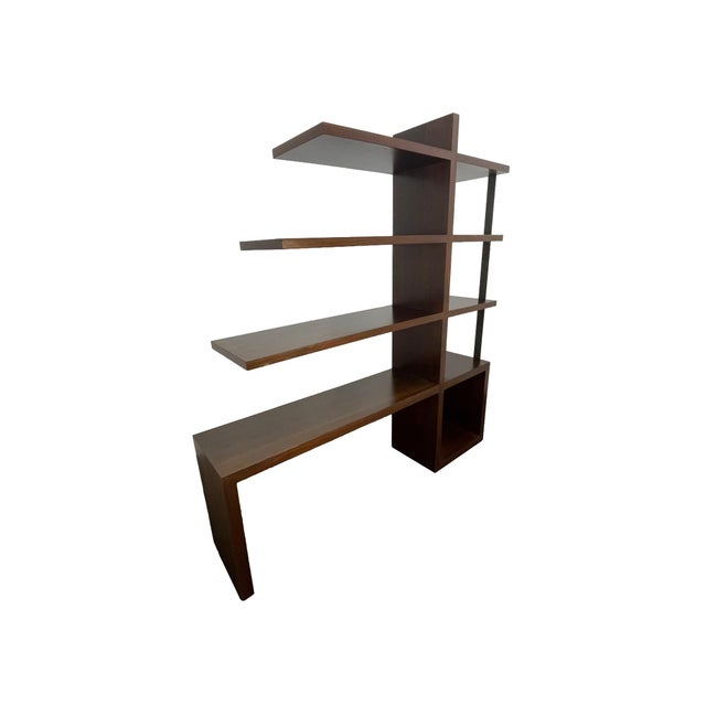 William Emmerson Walnut Bookcase, Modern Open Shelving Unit, Chocolate Finish For Sale - Image 4 of 14