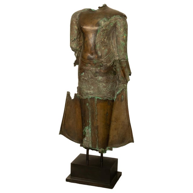 Large Ancient 16thC Thai Ayutthaya Bronze & Copper Buddha Sculpture Statue 1550 For Sale - Image 4 of 16