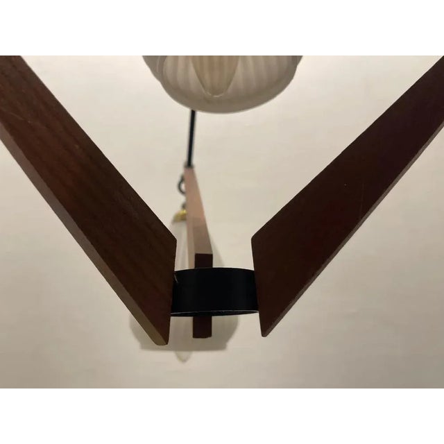 Vintage Opaline Glass Chandelier, 1950s For Sale - Image 6 of 10