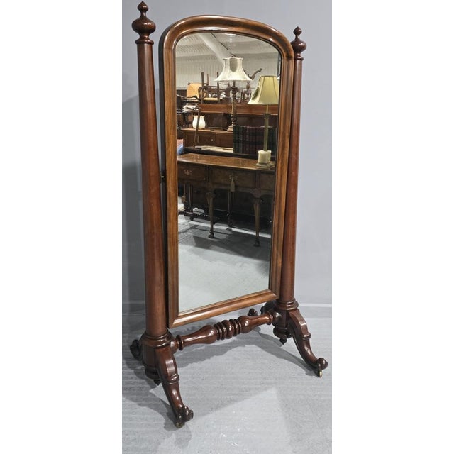 Victorian Cheval Mirror, 1880 For Sale - Image 10 of 12