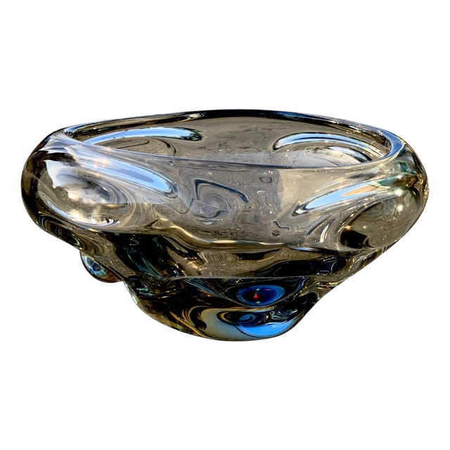 Danish S​moked Glass Bowl from Holmegaard, 1960s For Sale