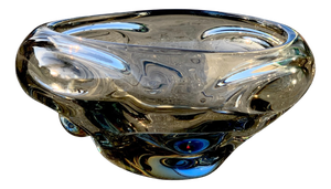 Danish S​moked Glass Bowl from Holmegaard, 1960s