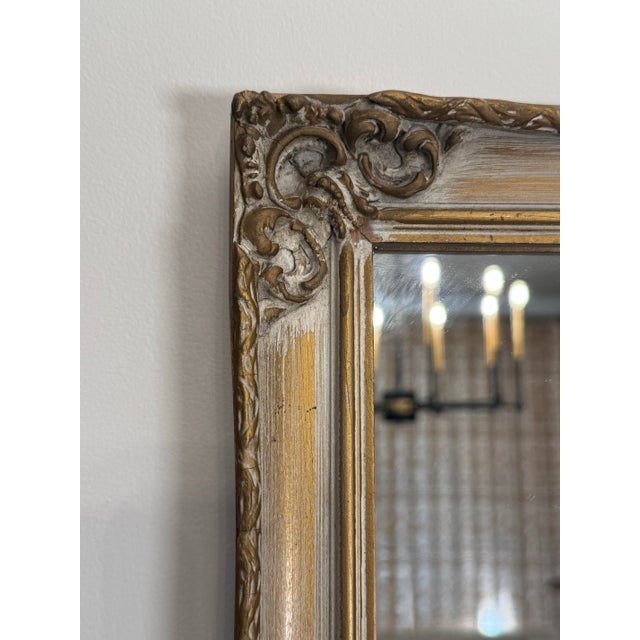Gold French Provincial Soft Gold Solid Wood Wall Mirror For Sale - Image 8 of 12