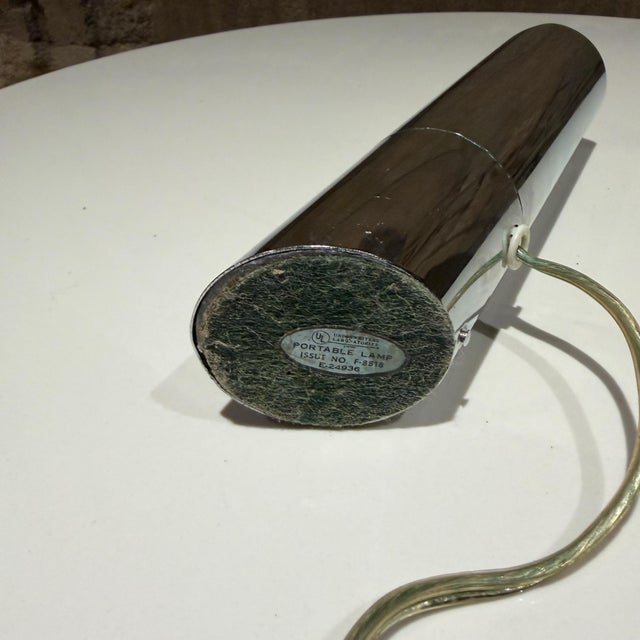 Metal Space Age Chrome Table Lamp Paul Mayen Marina Malabotti Era For Sale - Image 7 of 9