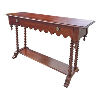 Vintage Barley Twist Console or Accent Table With Drawers by Lexington For Sale