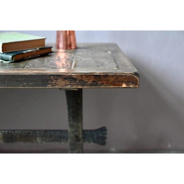 Vintage Brutalist Coffee Table in Lava Stone and Wrought Iron, 1970s For Sale - Image 4 of 14