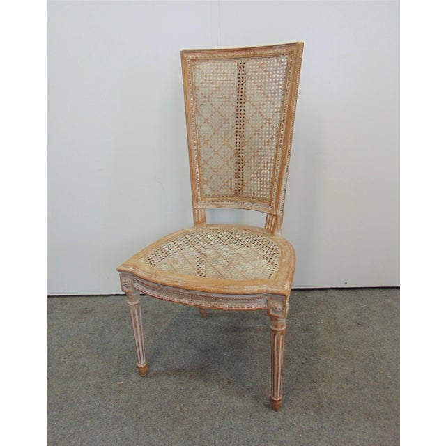 Wood Louis XVI Style Caned Washed Maple Side Chair For Sale - Image 7 of 7