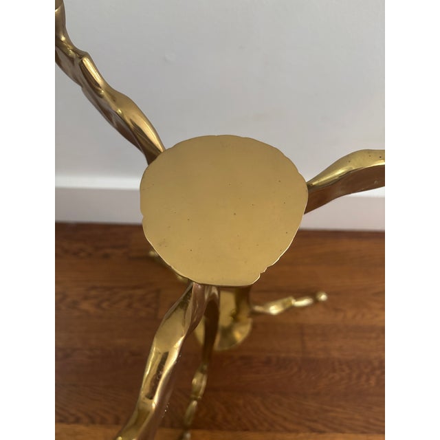 Organic Willy Daro Style 1970s Brass Glass Side Table For Sale In Raleigh - Image 6 of 7