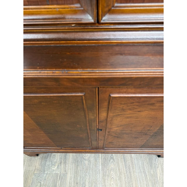 Vintage Georgian Style Mahogany Bookcase Cabinet China Cabinet For Sale - Image 10 of 15