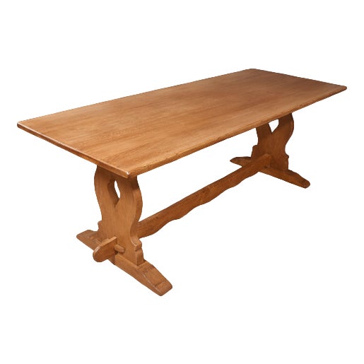 Large Oak Plank Top Refectory Table, 1890s For Sale