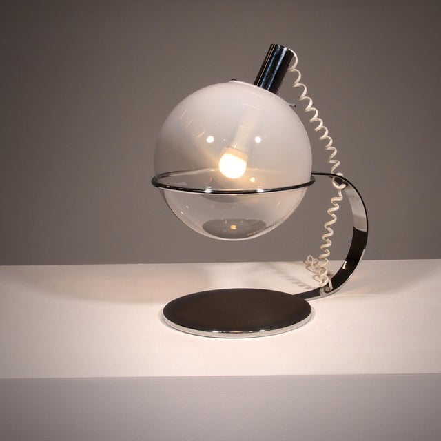 Italian Chrome and Glass Table Lamp, 1960 For Sale - Image 11 of 11
