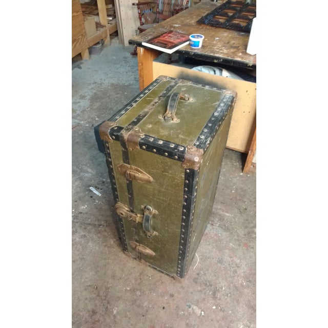 Late 20th Century Army Green Trunk Chairish
