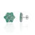 925 Silver 6.21 Ct Emerald and Diamond Floral Cluster Stud Earrings, a Pair For Sale - Image 9 of 12