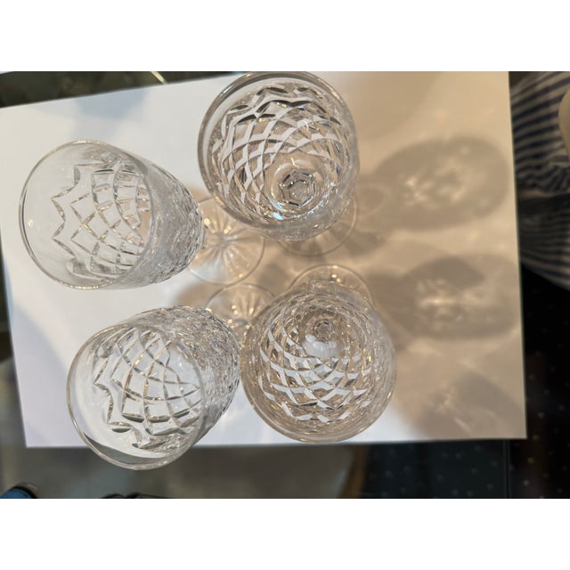 Traditional 1970s Waterford Crystal Sherry Glasses in Powerscourt Pattern - Set of 4 For Sale - Image 3 of 3