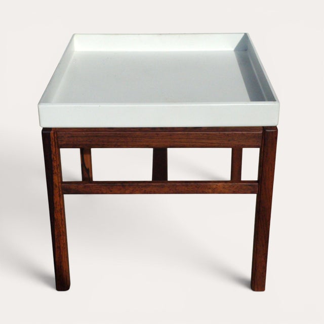 1960s Swedish Rosewood Plant Stand With Tray For Sale - Image 4 of 5
