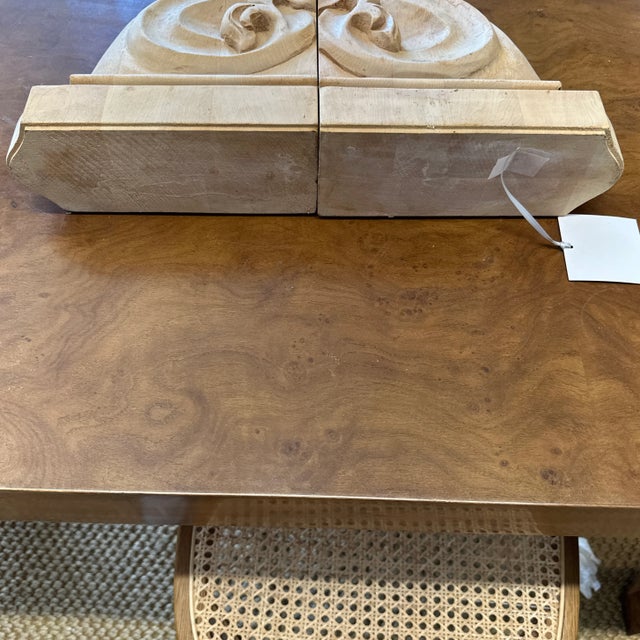 1980s Hand Carved Wood Brackets, Pair For Sale - Image 5 of 5