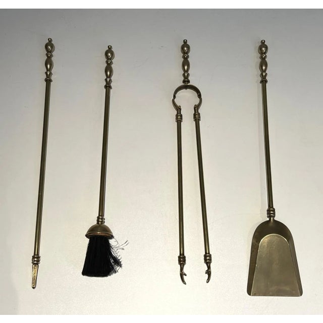 Brass Fireplace Tools - 5 Pieces For Sale - Image 9 of 13