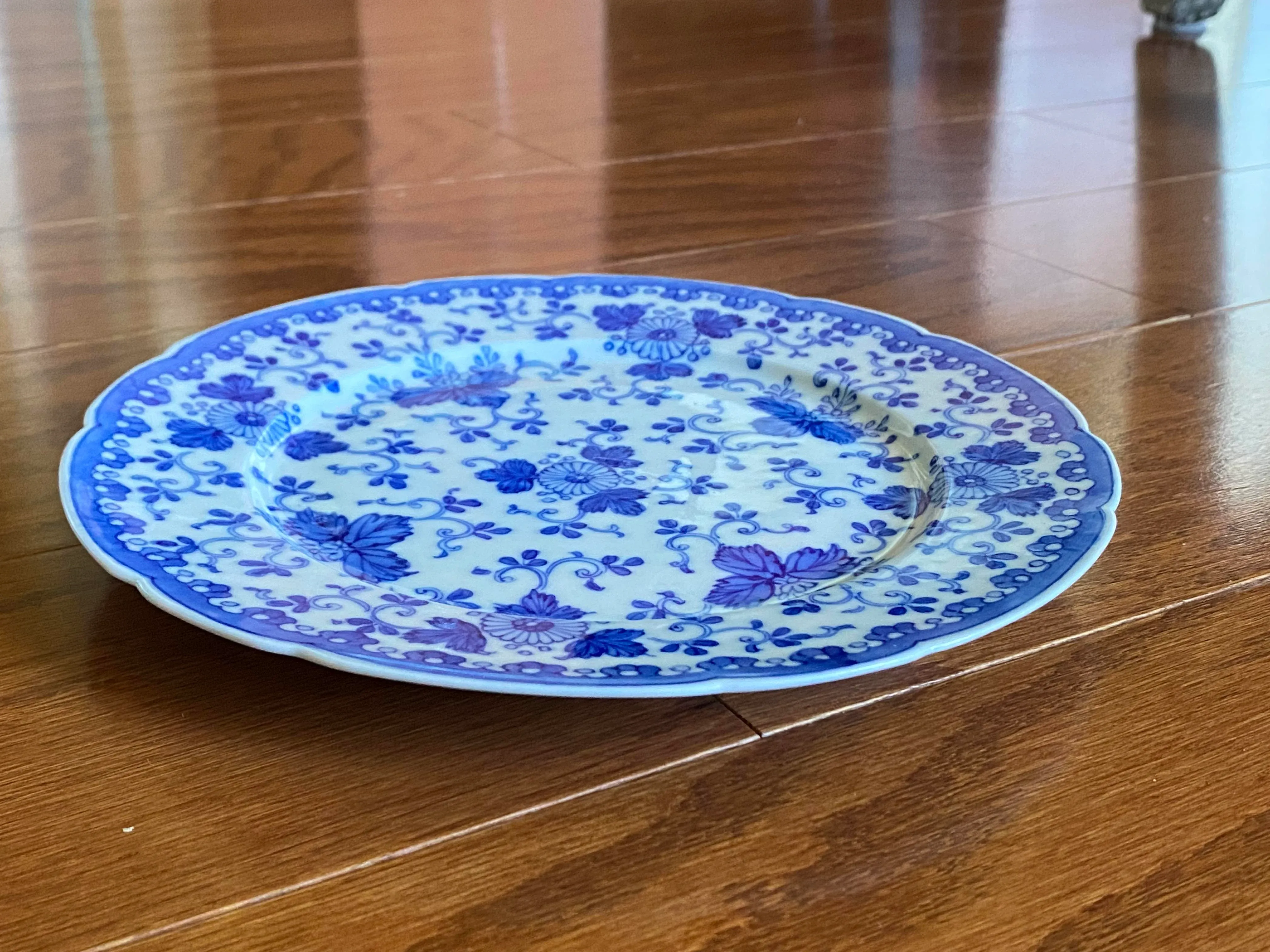 レジンアート(Okinawa Blue・Plate type・900×450) 1940s Japanese Handpainted Blue and White Signed Porcelain Plate