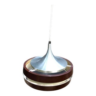 Mid-Century Brown Metal Pendant Light For Sale