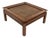 Vintage Asian Modern 38" Square Hardwood & Rattan Coffee Table For Sale