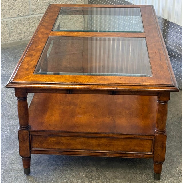Late 20th Century Faux Bamboo Regency Coffee Table For Sale - Image 4 of 10