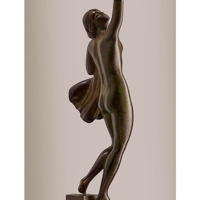 Pierre Le Faguays, Nude Woman with a Dove, 1930, Bronze & Marble For Sale - Image 4 of 10