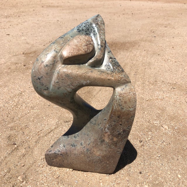 Signed Carved Stone Female Figure Sculpture Chairish