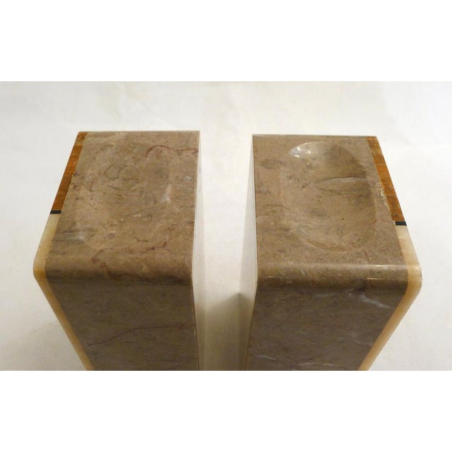 Art Deco Bookends in Marble and Onyx Block, 1930s, Set of 2 For Sale - Image 6 of 13